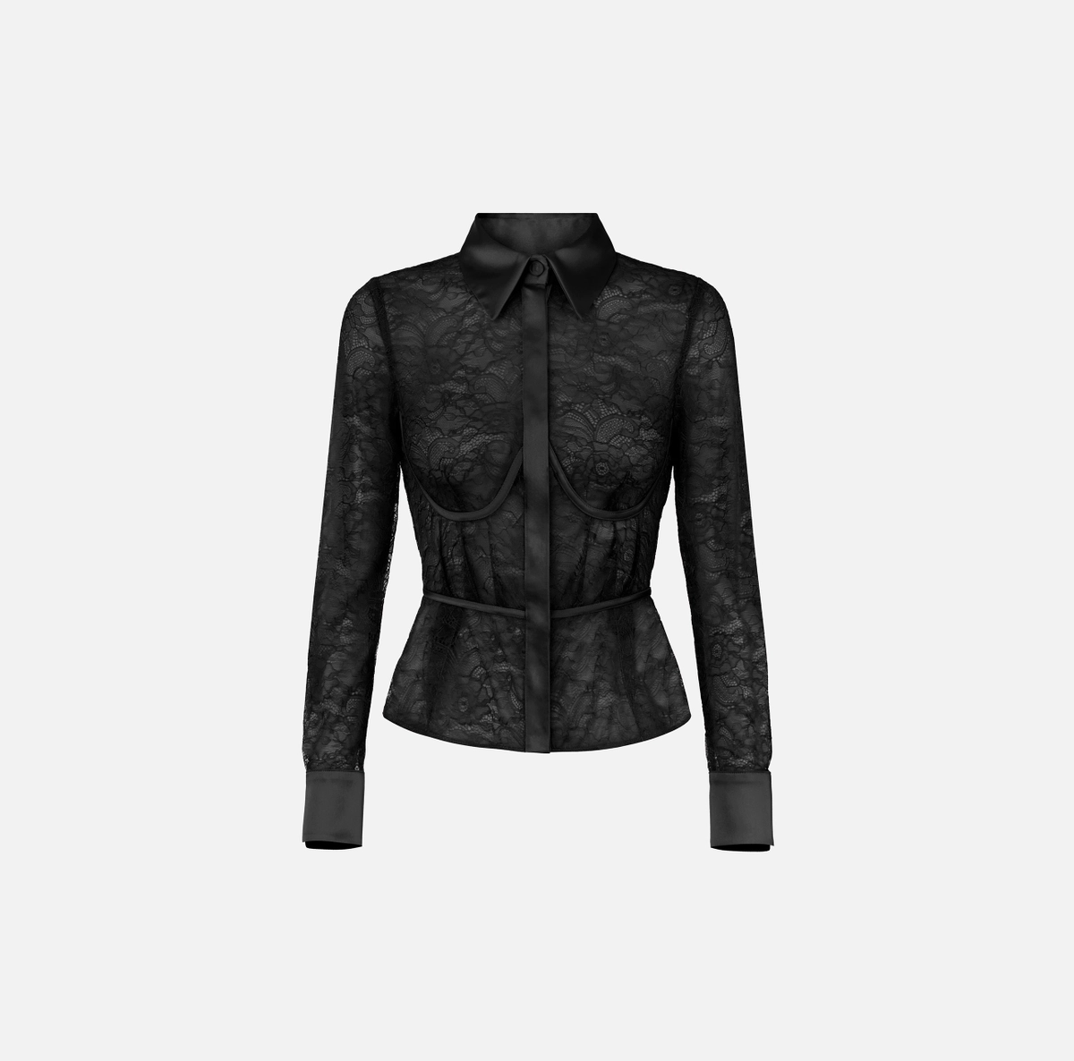 Camicia in pizzo floreale