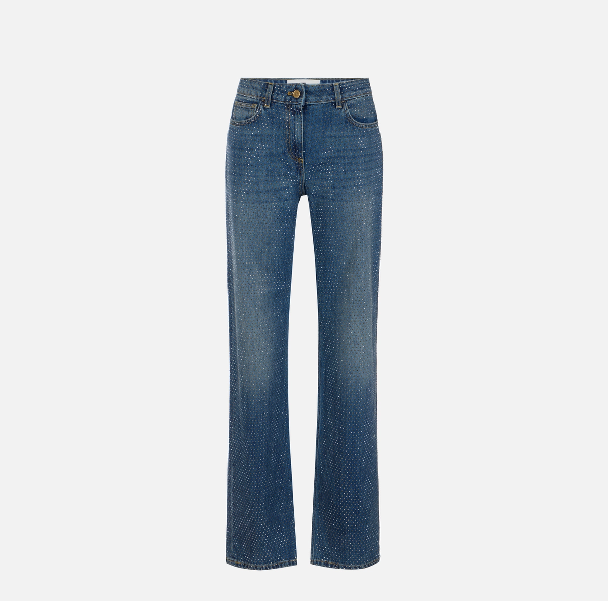 Jeans a palazzo con strass
