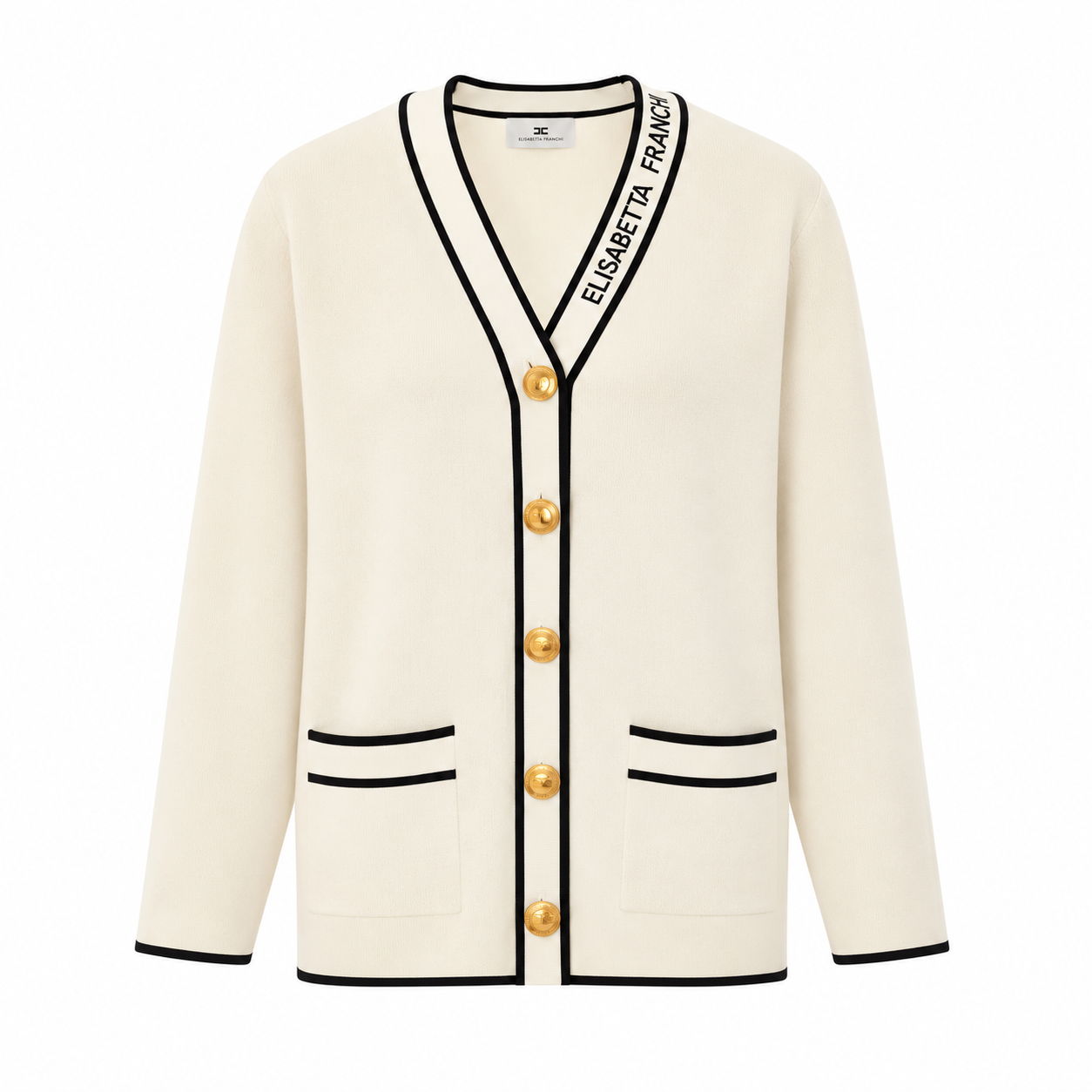 Cardigan In Maglia con Logo e Lettering